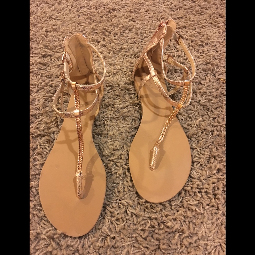Express Metallic Gold Sandals